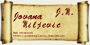 Jovana Miljević vizit kartica
